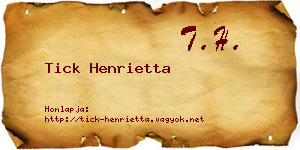 Tick Henrietta névjegykártya