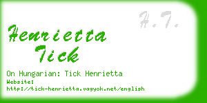 henrietta tick business card